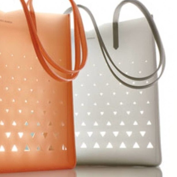 Eddie Borgo Neiman Marcus Gray Perforated Jelly Tote Bag EUC - Picture 1 of 11